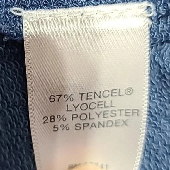 J. Jill Purejill Luxe Tencel Tunic Blouse Women's Medium Blue Asymmetrical Hem - Picture 4 of 4